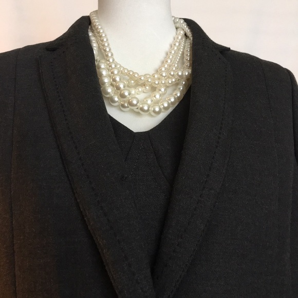 Ann Taylor charcoal shell dress & blazer, lined. - Picture 2 of 6